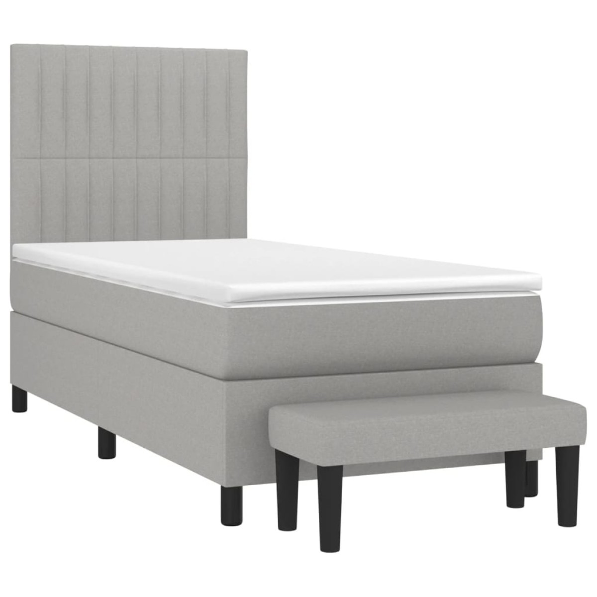 vidaXL Κρεβάτι Boxspring με Στρώμα Ανοιχτό Γκρι 80x200 εκ. Υφασμάτινο