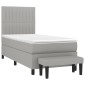 vidaXL Κρεβάτι Boxspring με Στρώμα Ανοιχτό Γκρι 80x200 εκ. Υφασμάτινο