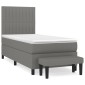 vidaXL Κρεβάτι Boxspring με Στρώμα Σκούρο Γκρι 80x200 εκ. Υφασμάτινο