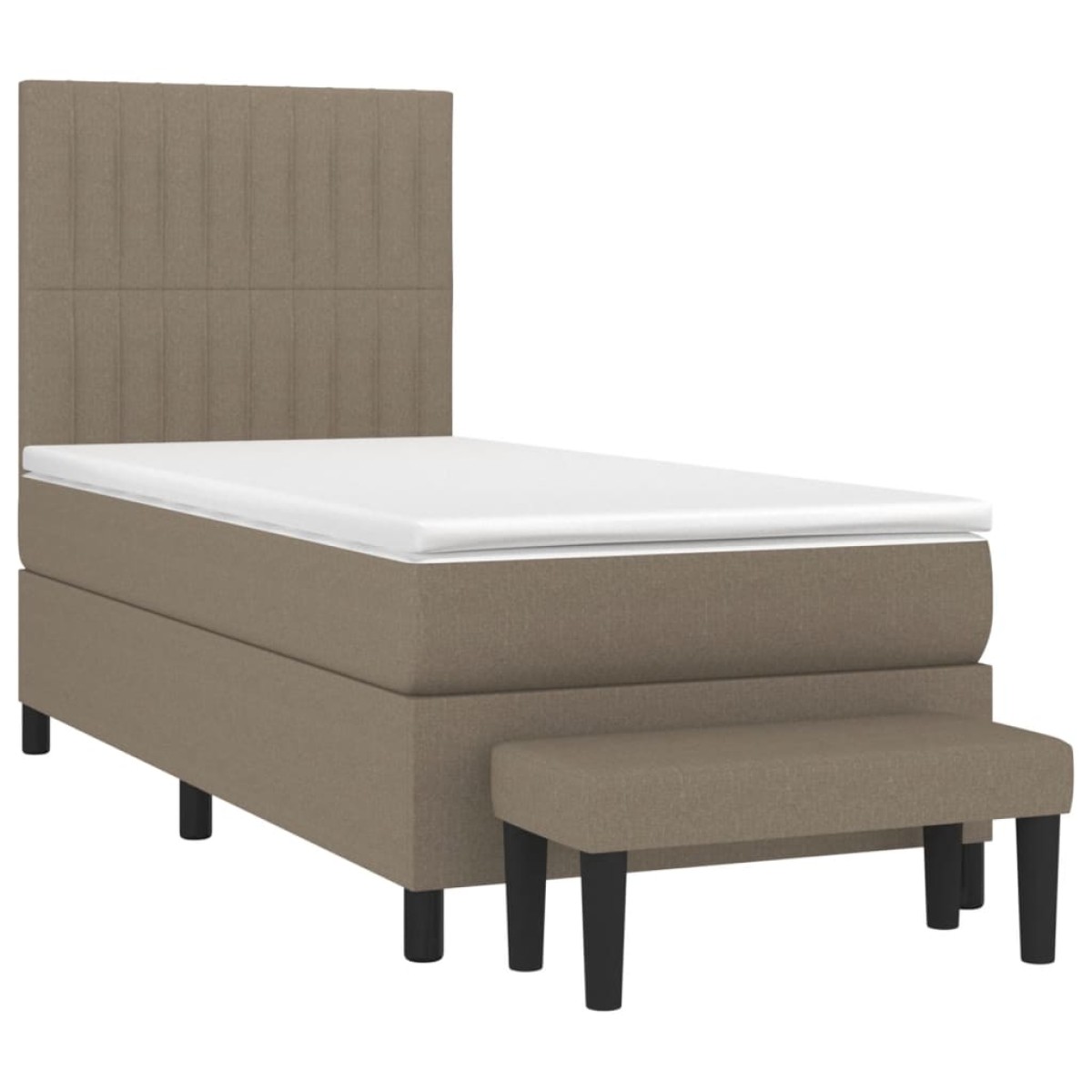 vidaXL Κρεβάτι Boxspring με Στρώμα Taupe 80x200 εκ. Υφασμάτινο