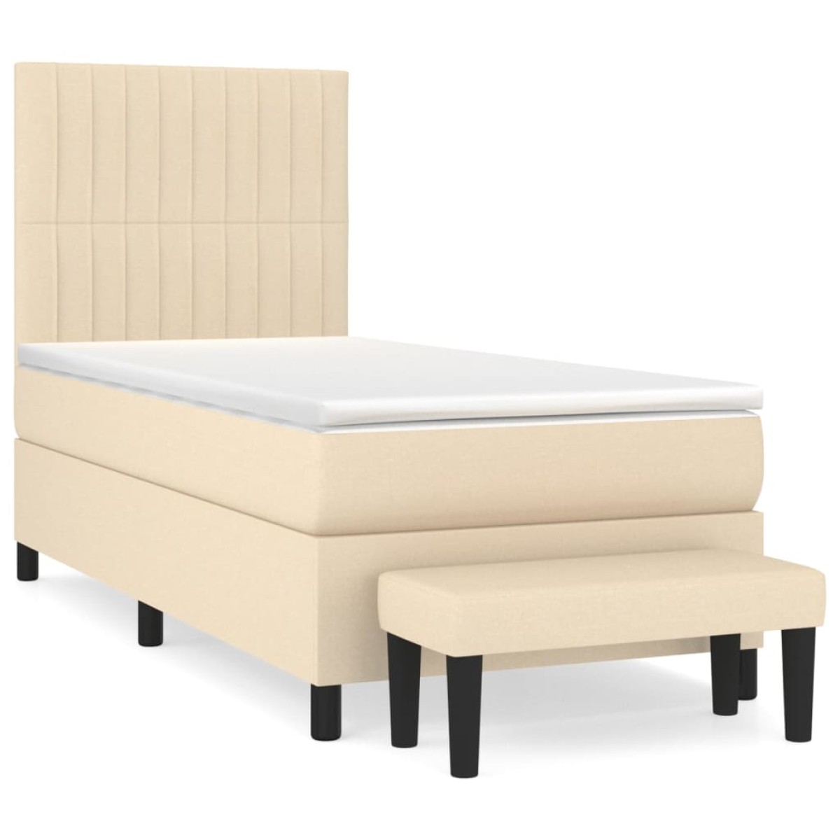 vidaXL Κρεβάτι Boxspring με Στρώμα Κρεμ 80 x 200 εκ. Υφασμάτινο