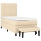 vidaXL Κρεβάτι Boxspring με Στρώμα Κρεμ 100 x 200 εκ. Υφασμάτινο
