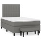 vidaXL Κρεβάτι Boxspring με Στρώμα Σκούρο Γκρι 120x200 εκ. Υφασμάτινο