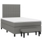 vidaXL Κρεβάτι Boxspring με Στρώμα Σκούρο Γκρι 120x200 εκ. Υφασμάτινο
