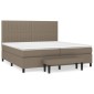 vidaXL Κρεβάτι Boxspring με Στρώμα Taupe 200x200 εκ. Υφασμάτινο