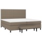 vidaXL Κρεβάτι Boxspring με Στρώμα Taupe 200x200 εκ. Υφασμάτινο