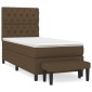 vidaXL Κρεβάτι Boxspring με Στρώμα Σκούρο Καφέ 80x200 εκ. Υφασμάτινο
