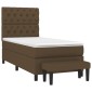 vidaXL Κρεβάτι Boxspring με Στρώμα Σκούρο Καφέ 80x200 εκ. Υφασμάτινο