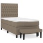 vidaXL Κρεβάτι Boxspring με Στρώμα Taupe 90x200 εκ. Υφασμάτινο