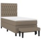 vidaXL Κρεβάτι Boxspring με Στρώμα Taupe 90x200 εκ. Υφασμάτινο
