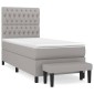 vidaXL Κρεβάτι Boxspring με Στρώμα Ανοιχτό Γκρι 100x200 εκ. Υφασμάτινο