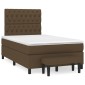 vidaXL Κρεβάτι Boxspring με Στρώμα Σκούρο Καφέ 120x200 εκ. Υφασμάτινο