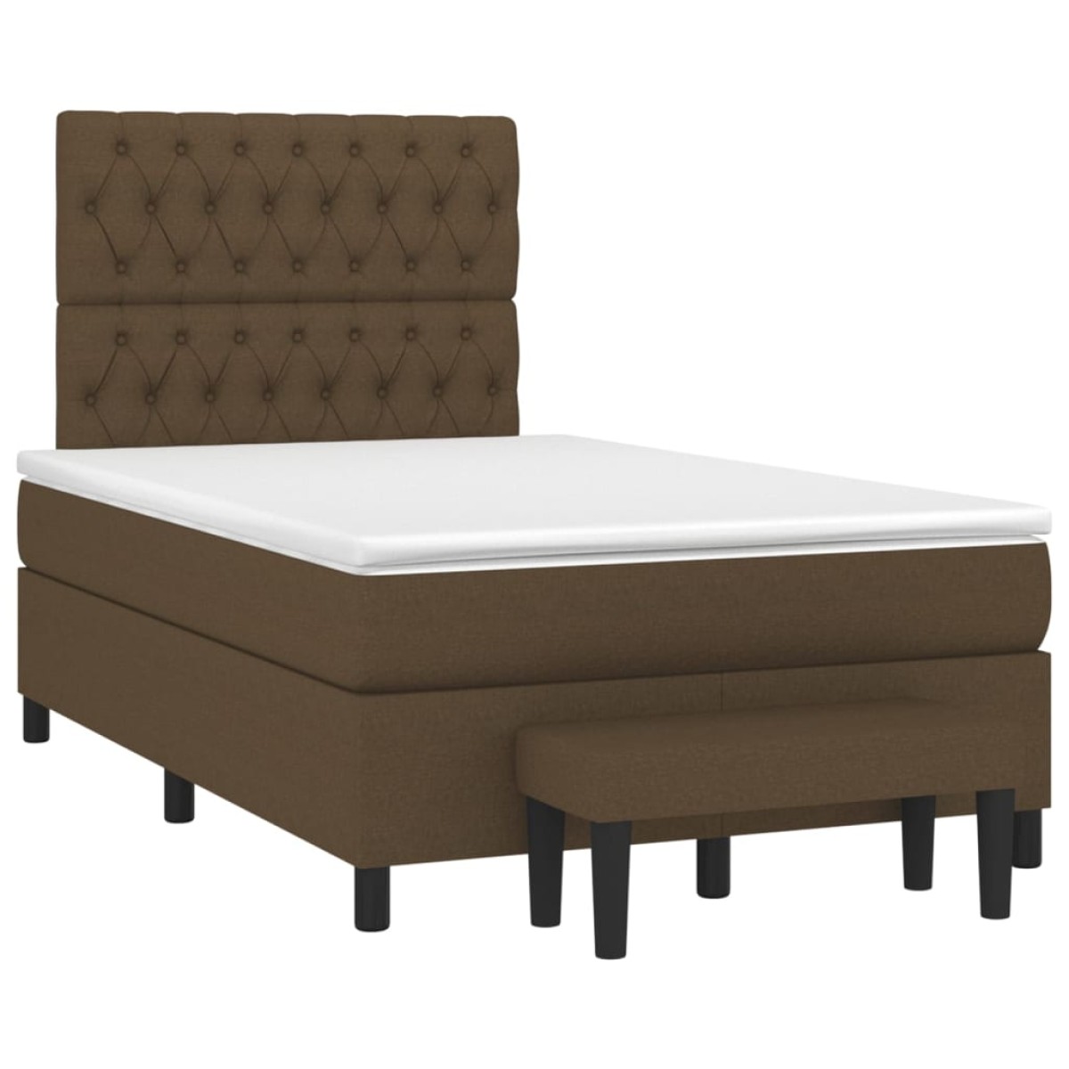 vidaXL Κρεβάτι Boxspring με Στρώμα Σκούρο Καφέ 120x200 εκ. Υφασμάτινο