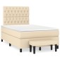 vidaXL Κρεβάτι Boxspring με Στρώμα Κρεμ 120x200 εκ. Υφασμάτινο