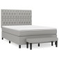 vidaXL Κρεβάτι Boxspring με Στρώμα Ανοιχτό Γκρι 140x190 εκ. Υφασμάτινο