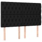 vidaXL Κρεβάτι Boxspring με Στρώμα Μαύρο 140x190 εκ. Υφασμάτινο