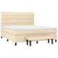 vidaXL Κρεβάτι Boxspring με Στρώμα Κρεμ 180x200 εκ. Υφασμάτινο