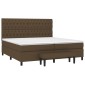 vidaXL Κρεβάτι Boxspring με Στρώμα Σκούρο Καφέ 200x200 εκ. Υφασμάτινο