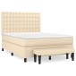 vidaXL Κρεβάτι Boxspring με Στρώμα Κρεμ 140x190 εκ. Υφασμάτινο