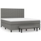 vidaXL Κρεβάτι Boxspring με Στρώμα Σκούρο Γκρι 160x200 εκ Υφασμάτινο