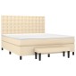 vidaXL Κρεβάτι Boxspring με Στρώμα Κρεμ 160x200 εκ. Υφασμάτινο