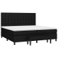 vidaXL Κρεβάτι Boxspring με Στρώμα Μαύρο 200x200 εκ. Υφασμάτινο