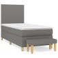vidaXL Κρεβάτι Boxspring με Στρώμα Σκούρο Γκρι 90x200 εκ. Υφασμάτινο