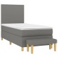 vidaXL Κρεβάτι Boxspring με Στρώμα Σκούρο Γκρι 90x200 εκ. Υφασμάτινο