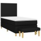 vidaXL Κρεβάτι Boxspring με Στρώμα Μαύρο 90x200 εκ. Υφασμάτινο