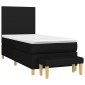 vidaXL Κρεβάτι Boxspring με Στρώμα Μαύρο 100 x 200 εκ. Υφασμάτινο