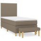 vidaXL Κρεβάτι Boxspring με Στρώμα Taupe 100 x 200 εκ. Υφασμάτινο
