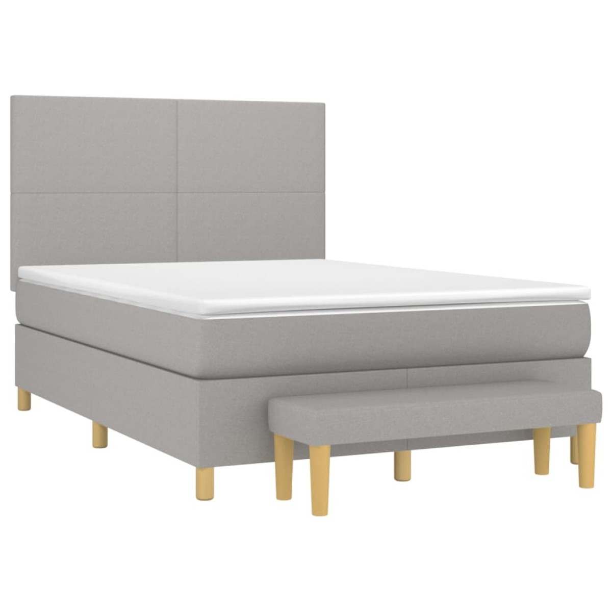 vidaXL Κρεβάτι Boxspring με Στρώμα Ανοιχτό Γκρι 140x200 εκ. Υφασμάτινο