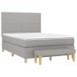 vidaXL Κρεβάτι Boxspring με Στρώμα Ανοιχτό Γκρι 140x200 εκ. Υφασμάτινο