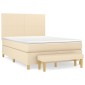 vidaXL Κρεβάτι Boxspring με Στρώμα Κρεμ 140x200 εκ. Υφασμάτινο