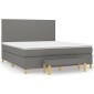 vidaXL Κρεβάτι Boxspring με Στρώμα Σκούρο Γκρι 160x200 εκ Υφασμάτινο