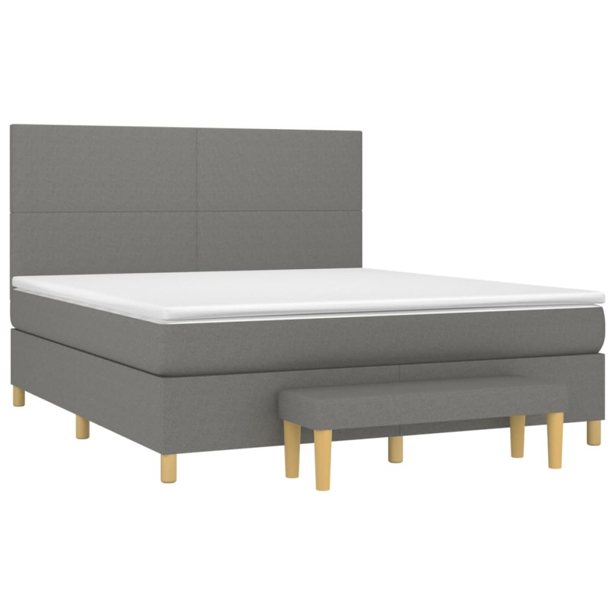 vidaXL Κρεβάτι Boxspring με Στρώμα Σκούρο Γκρι 160x200 εκ Υφασμάτινο