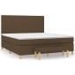 vidaXL Κρεβάτι Boxspring με Στρώμα Σκούρο Καφέ 160x200 εκ Υφασμάτινο