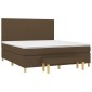 vidaXL Κρεβάτι Boxspring με Στρώμα Σκούρο Καφέ 160x200 εκ Υφασμάτινο