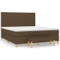 vidaXL Κρεβάτι Boxspring με Στρώμα Σκούρο Καφέ 180x200 εκ Υφασμάτινο