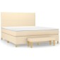 vidaXL Κρεβάτι Boxspring με Στρώμα Κρεμ 180x200 εκ. Υφασμάτινο