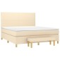 vidaXL Κρεβάτι Boxspring με Στρώμα Κρεμ 180x200 εκ. Υφασμάτινο