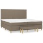 vidaXL Κρεβάτι Boxspring με Στρώμα Taupe 200x200 εκ. Υφασμάτινο