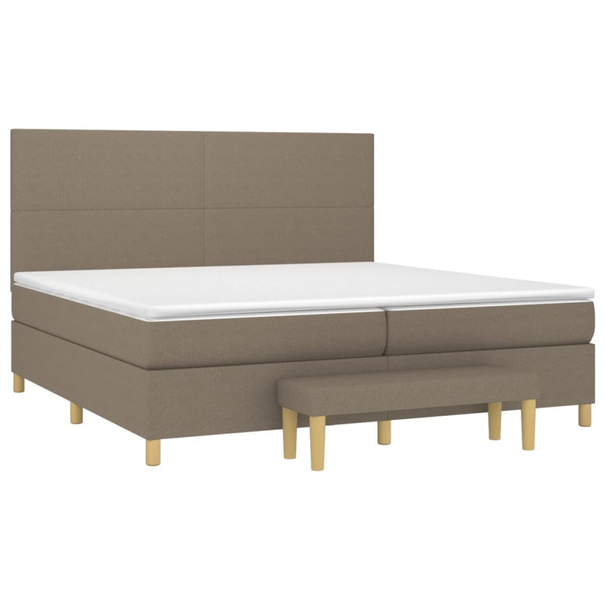 vidaXL Κρεβάτι Boxspring με Στρώμα Taupe 200x200 εκ. Υφασμάτινο