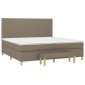 vidaXL Κρεβάτι Boxspring με Στρώμα Taupe 200x200 εκ. Υφασμάτινο