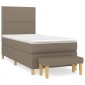 vidaXL Κρεβάτι Boxspring με Στρώμα Taupe 100 x 200 εκ. Υφασμάτινο