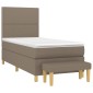 vidaXL Κρεβάτι Boxspring με Στρώμα Taupe 100 x 200 εκ. Υφασμάτινο