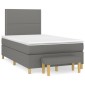 vidaXL Κρεβάτι Boxspring με Στρώμα Σκούρο Γκρι 120x200 εκ. Υφασμάτινο