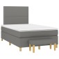 vidaXL Κρεβάτι Boxspring με Στρώμα Σκούρο Γκρι 120x200 εκ. Υφασμάτινο