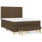 vidaXL Κρεβάτι Boxspring με Στρώμα Σκούρο Καφέ 140x190 εκ. Υφασμάτινο