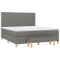 vidaXL Κρεβάτι Boxspring με Στρώμα Σκούρο Γκρι 180x200 εκ Υφασμάτιν